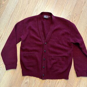 Vintage 1980's Winter Harbor Fine Knitwear Men's Size Large Sweater Maroon USA
